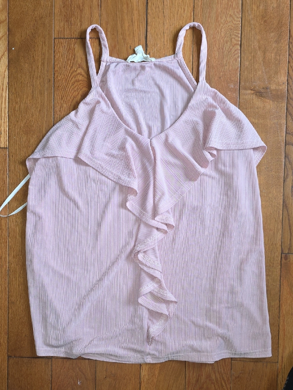 41 - Wander Blush Ruffle V-Neck Spaghetti Strap Cami